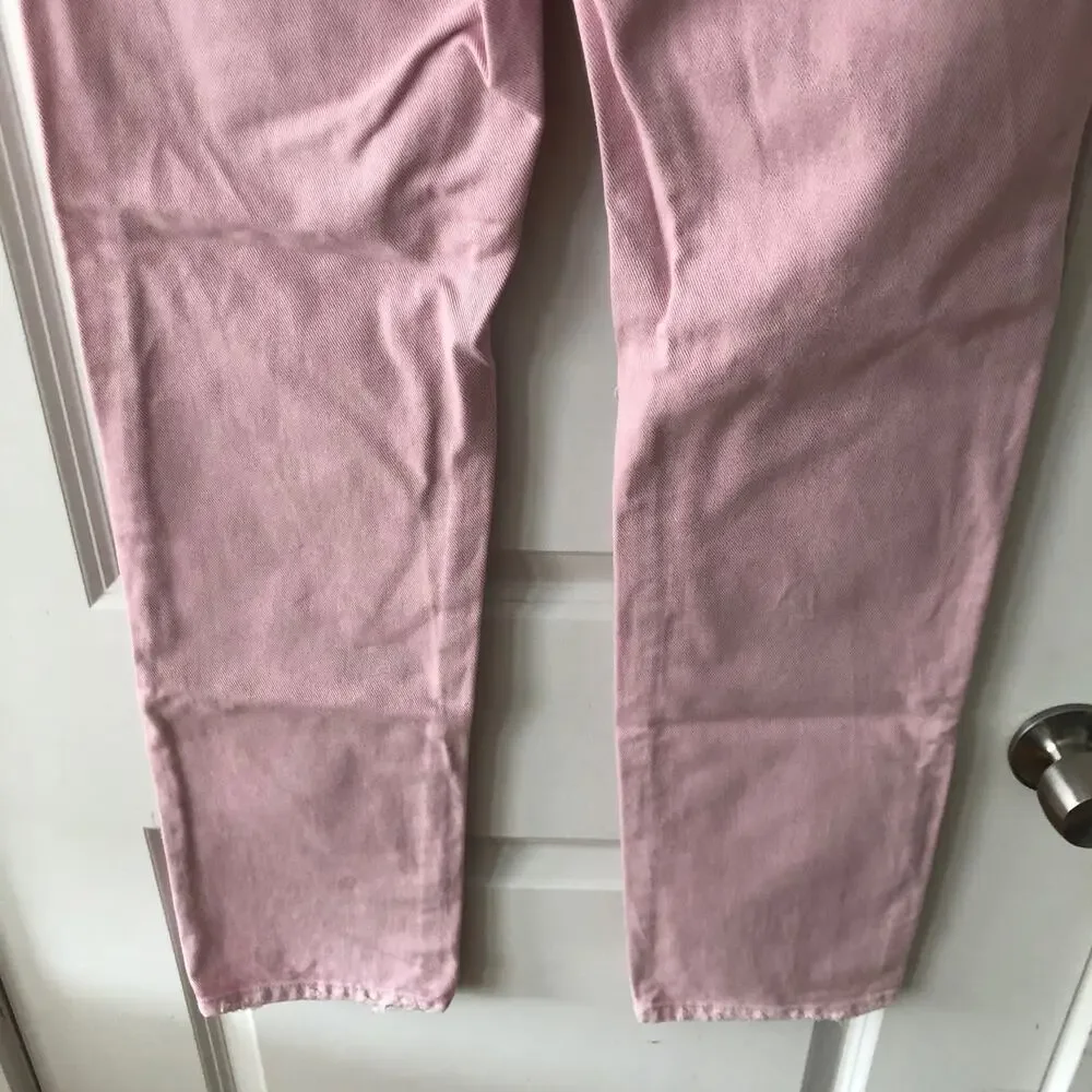 3x1 NYC size 24 Women's distressed straight leg jeans Mineral Rose Pink $367